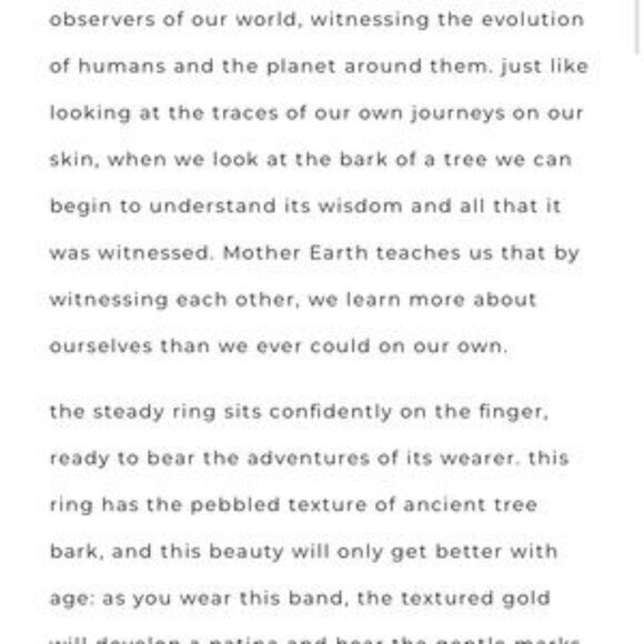 ⭐️NWOT Solid 14k yellow gold size 6 tree bark stability ring ⭐️ - Picture 5 of 5